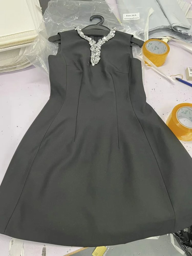 Temperament  skirt   socialite solid color sleeveless waist cinching slimming dress | Loongbuymall