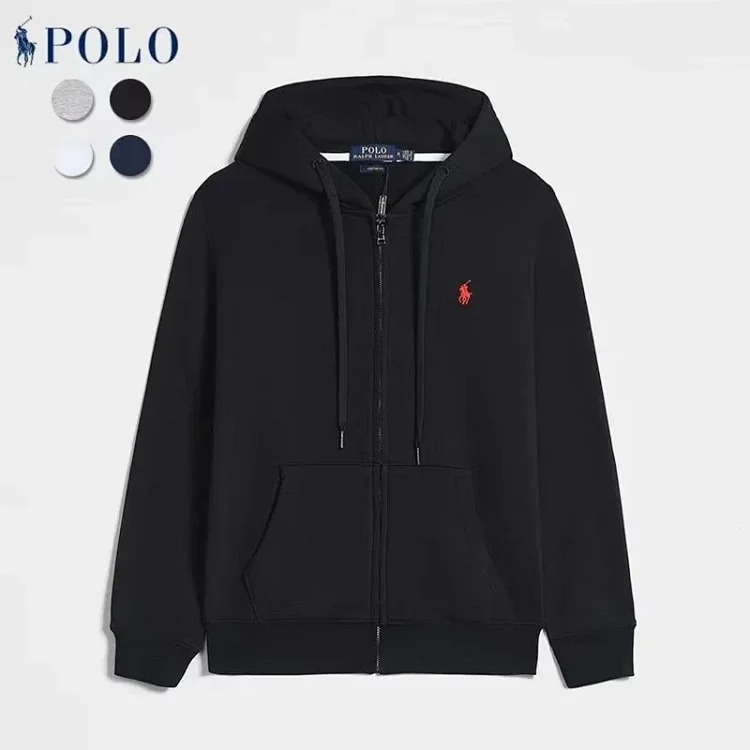 Zipper pullover embroidered sweatshirt and sweatpants TOP