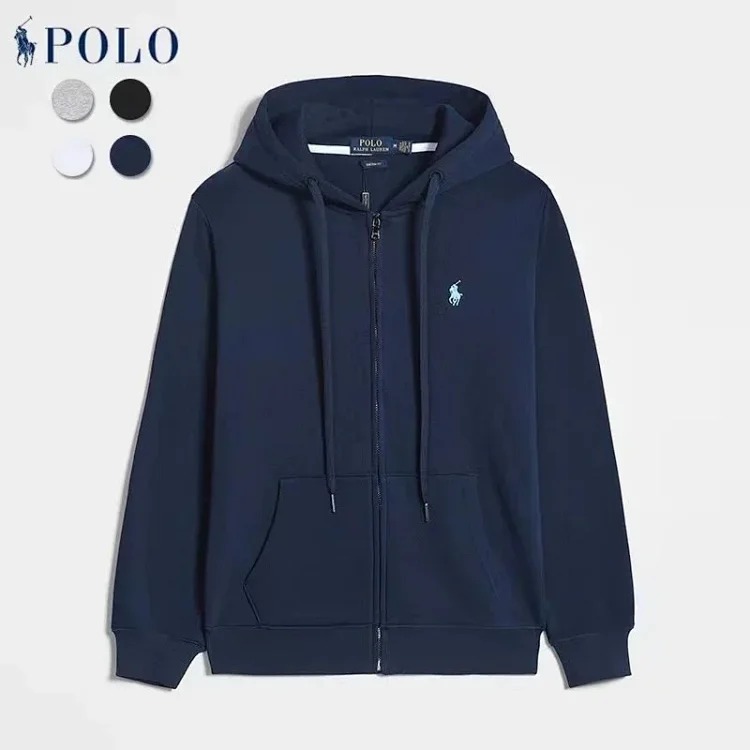 Zipper pullover embroidered sweatshirt and sweatpants TOP