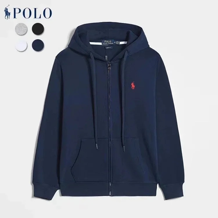 Zipper pullover embroidered sweatshirt and sweatpants TOP