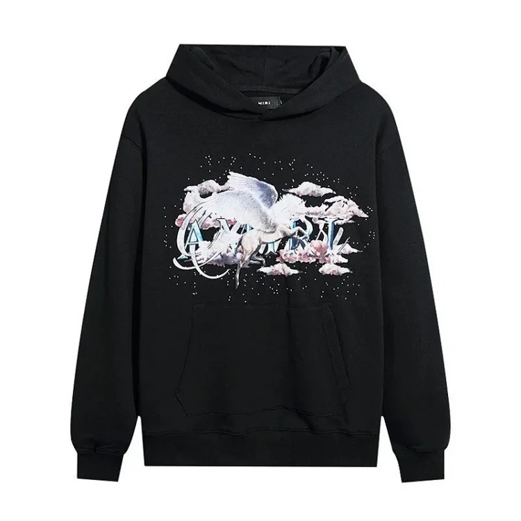 AM sweatshirt IRI cracked letter logo splashed ink and paint graffiti hoodie couple jacket sweatshirt for men and women