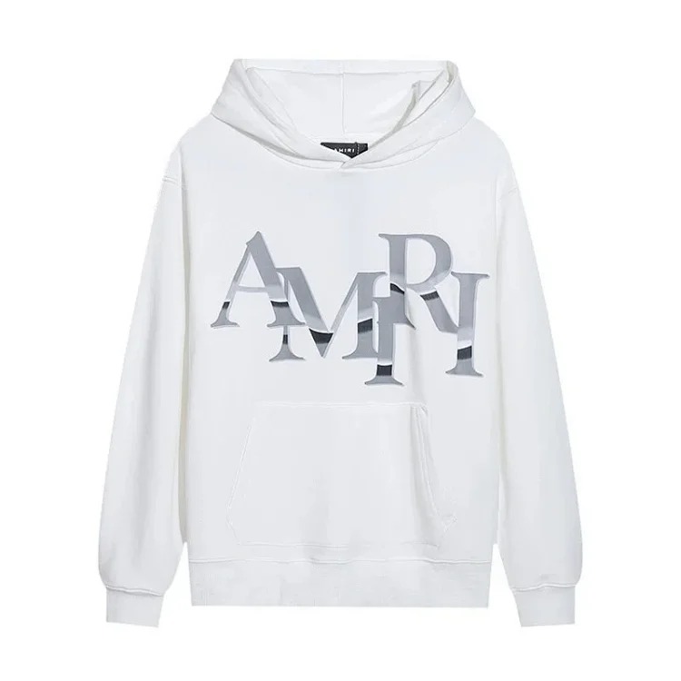 AM sweatshirt IRI cracked letter logo splashed ink and paint graffiti hoodie couple jacket sweatshirt for men and women