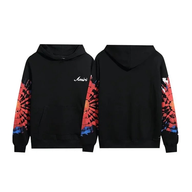 AM sweatshirt IRI cracked letter logo splashed ink and paint graffiti hoodie couple jacket sweatshirt for men and women