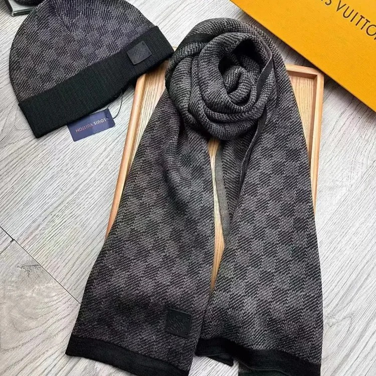 Versatile fashion trendy scarf and hat two-piece set ( )