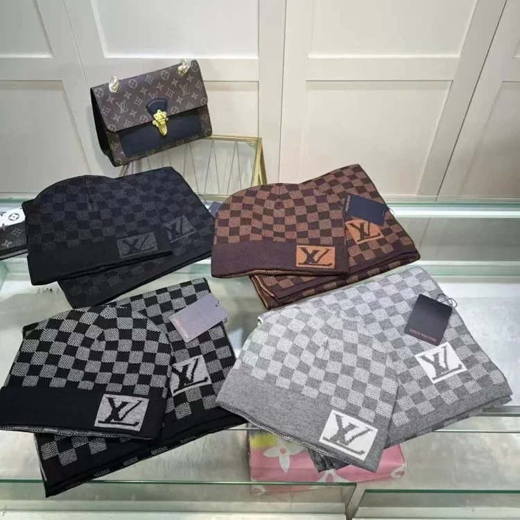 Versatile fashion trendy scarf and hat two-piece set ( )