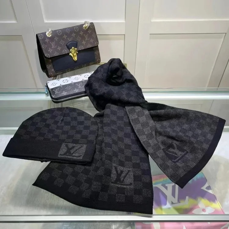 Versatile fashion trendy scarf and hat two-piece set ( )