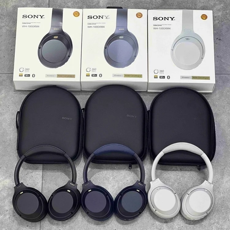 New active noise reduction XM4ANC head-mounted wireless Bluetooth headset with leather bag, call noise reduction headset with logo