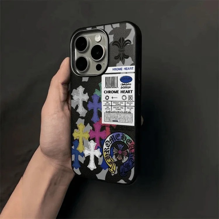 CH Colorful Cross Metal Frame Phone Case