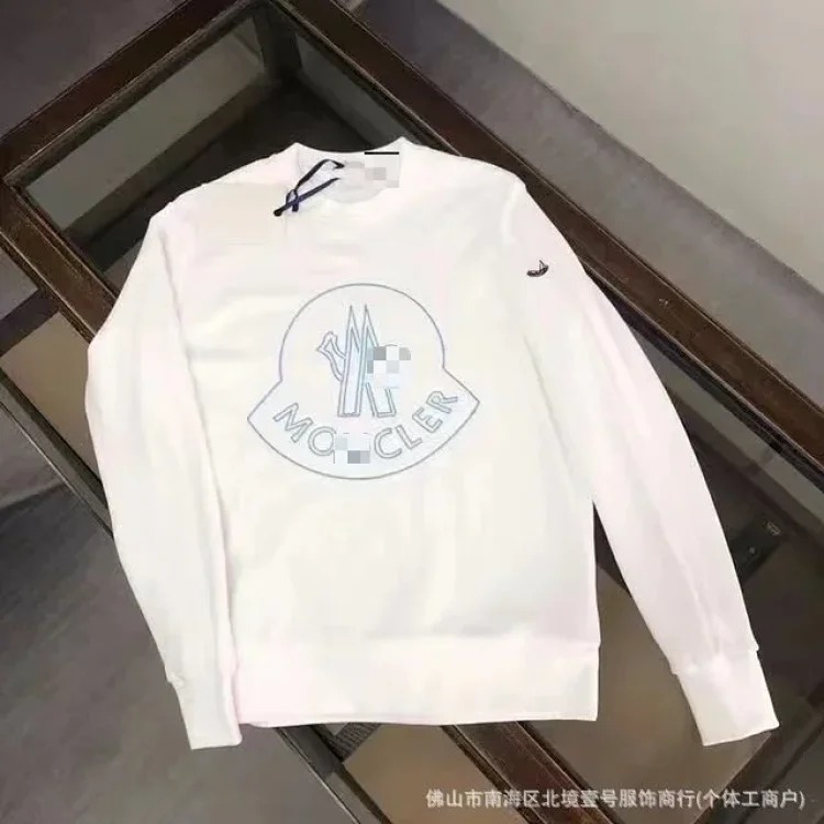 Autumn and winter new European and American original M Mengjia LOGO men's and women's round neck fashionable velvet thickened Chinese cotton long-sleeved sweatshirt