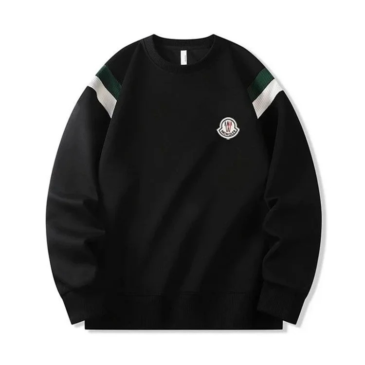 Autumn and winter new European and American original M Mengjia LOGO men's and women's round neck fashionable velvet thickened Chinese cotton long-sleeved sweatshirt