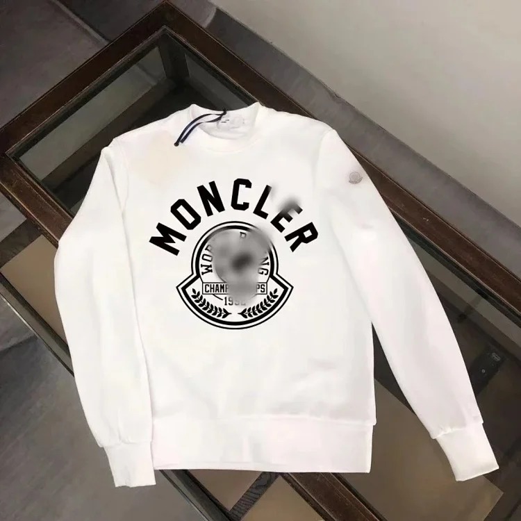 Autumn and winter new European and American original M Mengjia LOGO men's and women's round neck fashionable velvet thickened Chinese cotton long-sleeved sweatshirt