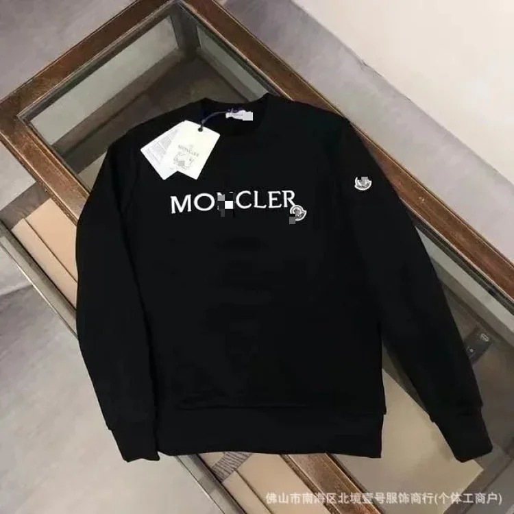 Autumn and winter new European and American original M Mengjia LOGO men's and women's round neck fashionable velvet thickened Chinese cotton long-sleeved sweatshirt
