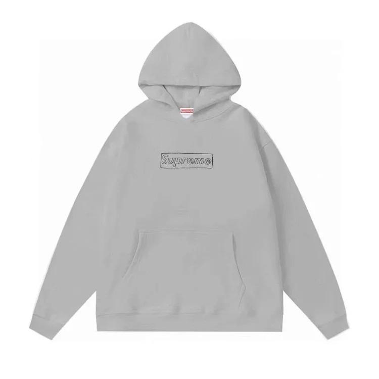 Supreme letter cross printed terry hooded sweatshirt high street Shawn Yue loose men and women cross-border