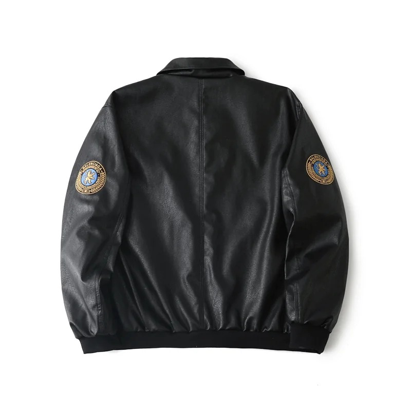 Balenciaga Simulated PU Leather Jacket with Loose Fit