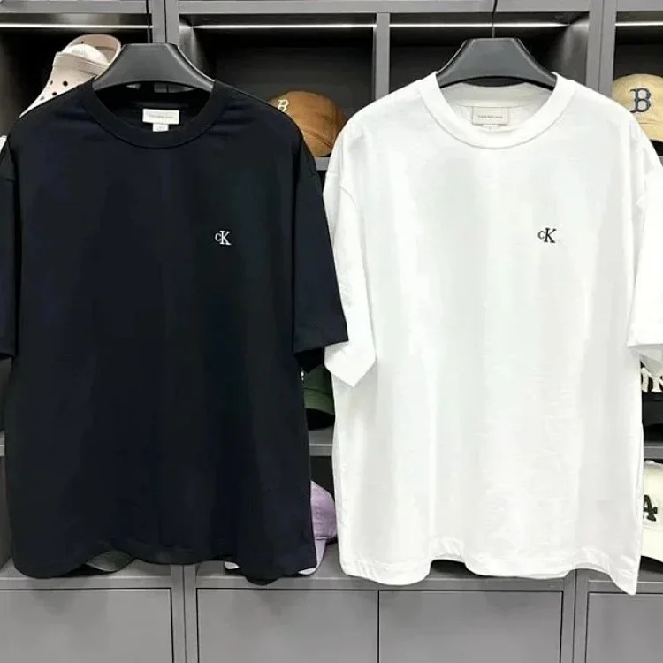 CK light luxury short-sleeved T-shirt for men, classic and simple couple style short-sleeved men's t