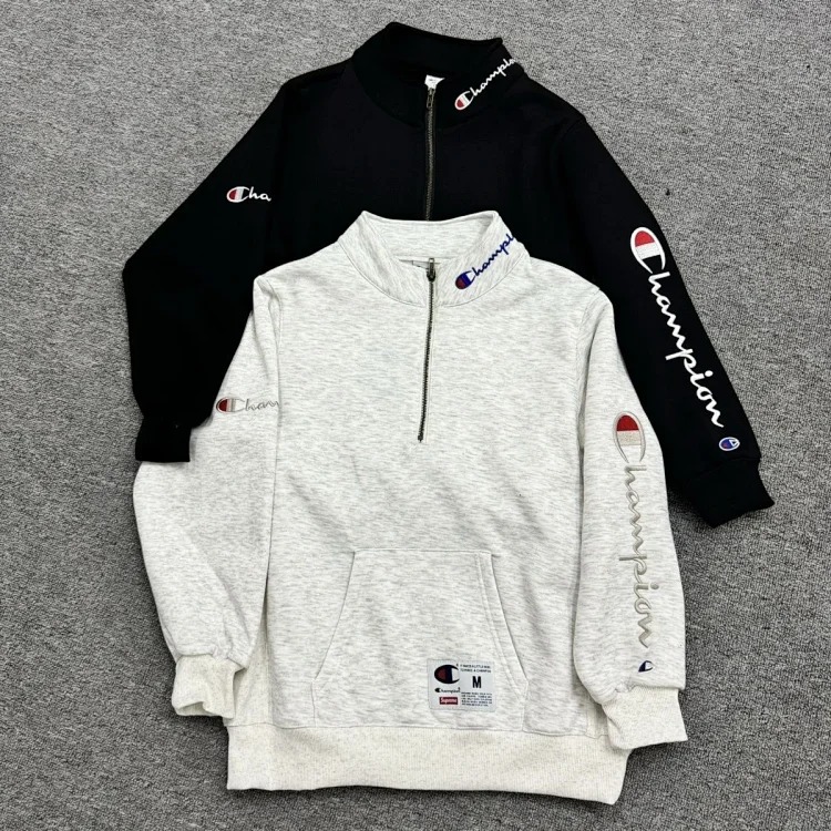 Champion velvet sweatshirt, unicorn arm embroidery logo, men's and women's same style, casual long-s