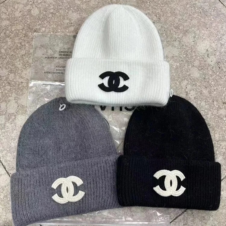 Chanel knitted woolen hat for men and women, light luxury cold hat, Xiaoxiangjia double C hat, CHANE