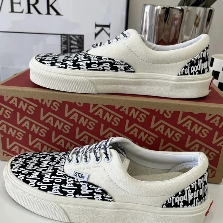Vans sneakers slip-on low-top shoes Fear of God x Vans Era 95 dx white black fog casual lightweight 