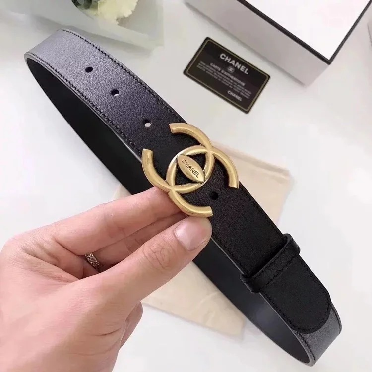 Original counter version comes with packaging leather diamond buckle belt, full leather belt, women's casual versatile trendy trousers belt, men's and women's business casual belt belt, men'