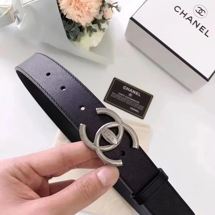 Original counter version comes with packaging leather diamond buckle belt, full leather belt, women's casual versatile trendy trousers belt, men's and women's business casual belt belt, men'