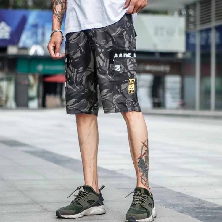 2022ss spring and summer new fashion brand AAPE ape head military workwear embroidered multi-pocket 