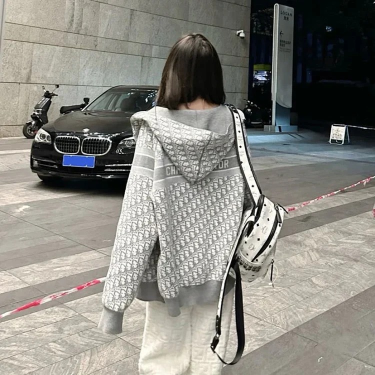 Dior DIOR light luxury all-print spring and autumn jackets for men and women trendy brand cardigan h