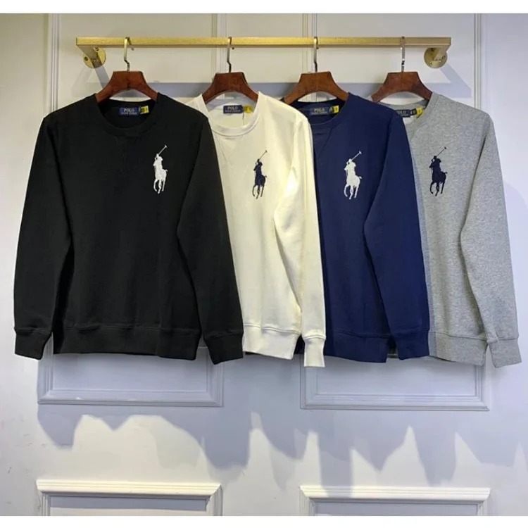 High-quality Paul POLO Ralph Lauren long-sleeved men's and women's velvet thermal sweatshirt pullove