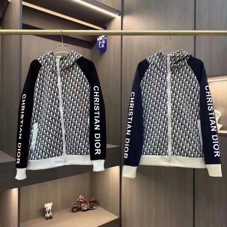 Dior DIOR light luxury all-print spring and autumn jackets for men and women trendy brand cardigan h