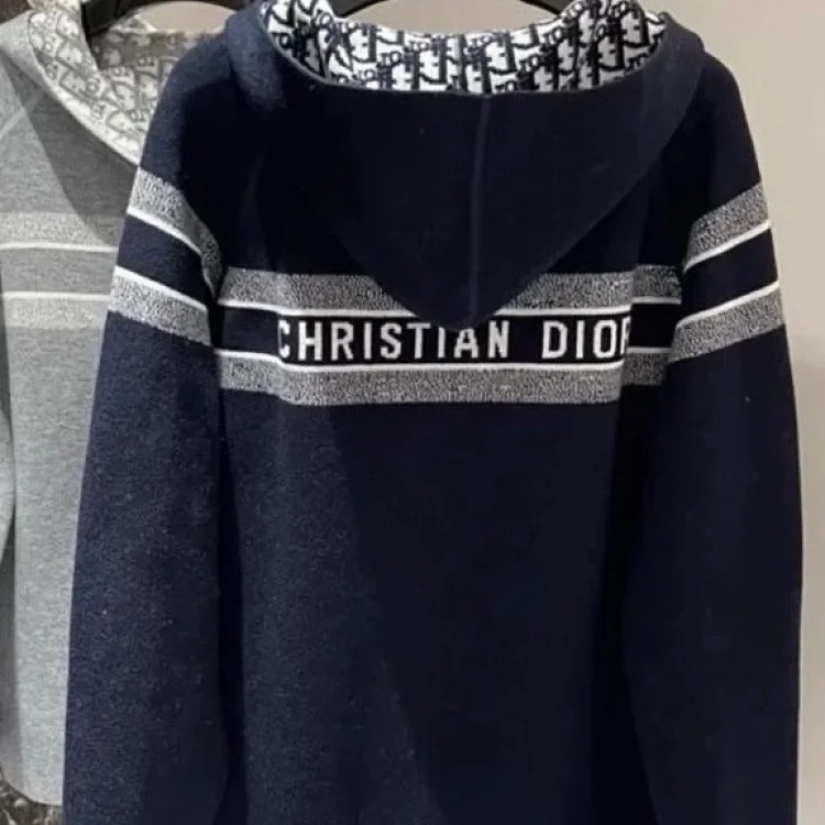 Dior DIOR light luxury spring and autumn coat men's and women's trendy brand cardigan hooded jacket