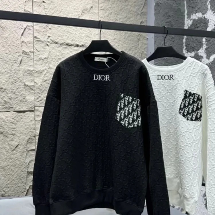 Dior DIOR light luxury long-sleeved T-shirt men and women same style round neck bottoming long-sleev