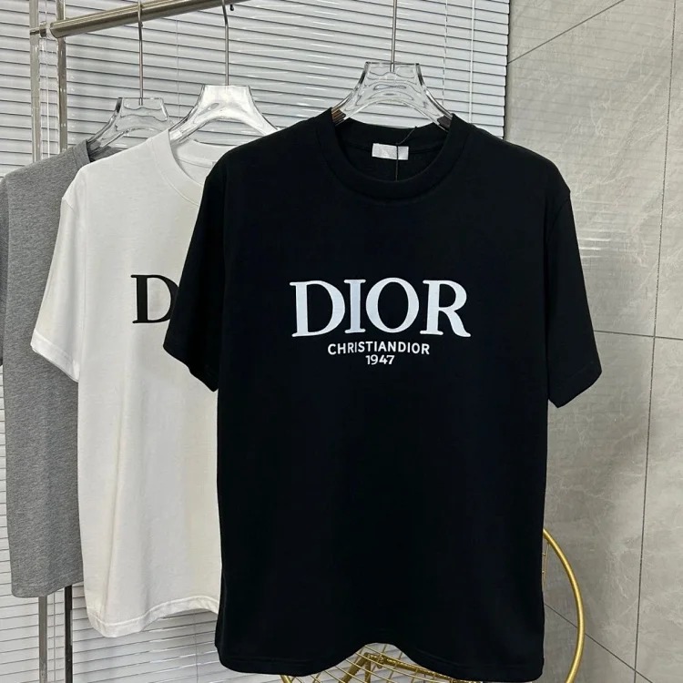 Dior light luxury short-sleeved T-shirt men's half-sleeved tops same style for men and women dior sh