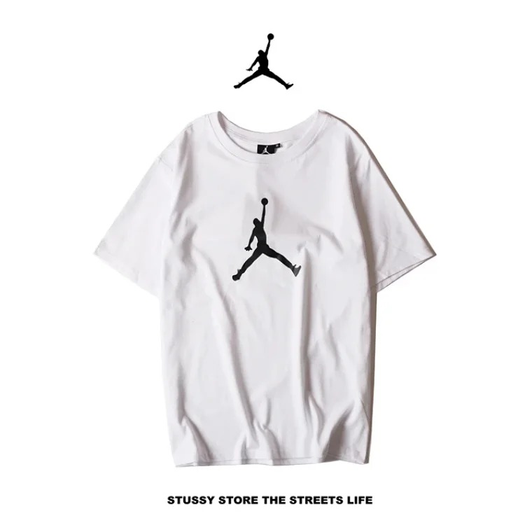 2026ss spring and summer new trendy brand AJ Air Jordan No. 23 bull embroidered short-sleeved T-shirt men's sports Basketball Jersey casual collar men's and women's same style bottoming shir