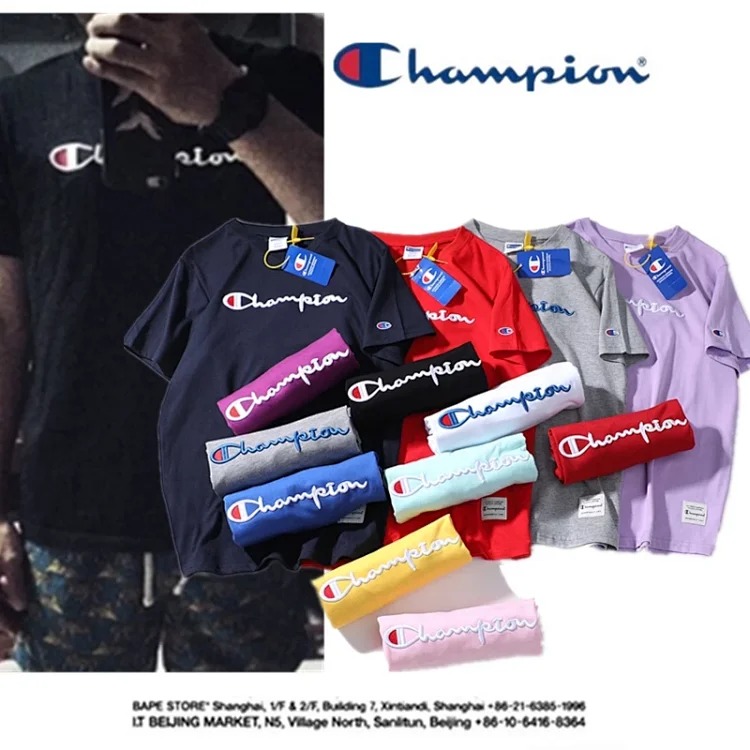 2021ss spring and summer new product champion simple three-dimensional embroidery pure cotton short-