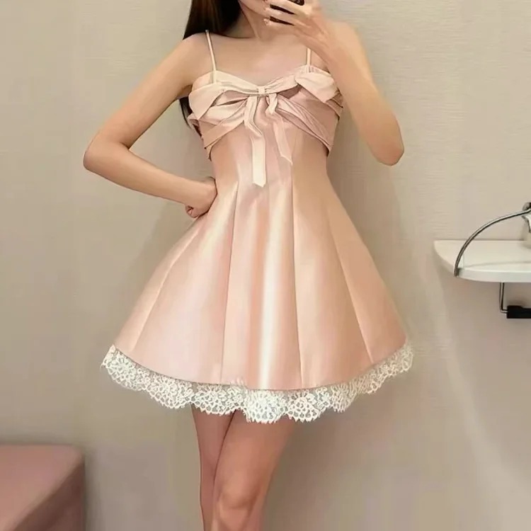 Summer new arrival princess dress French palace style sleeveless dress for women sweet and spicy lac