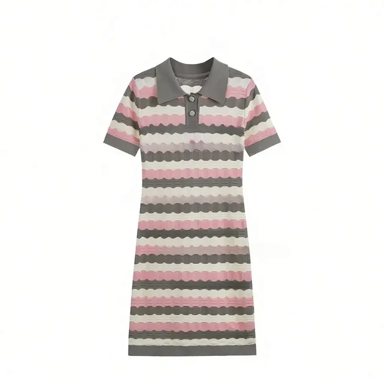 [OG] Global Shopping Private High-end Customized Summer New Model Little Fragrance Style Striped French Knitted Dress Niche Design Hip Skirt Slim Fit Skirt