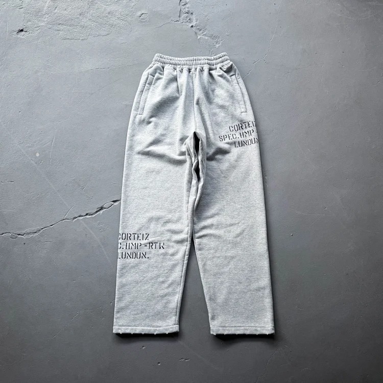 Corteiz American Hip-Hop Street Dance Embroidered Letter Knit Sweatpants Men's Trendy Sports Casual Suit