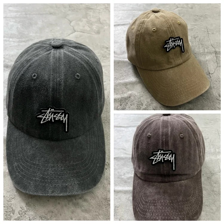 Original price 49 stussy madness Stussy washed old texture soft top peaked cap baseball cap couples 