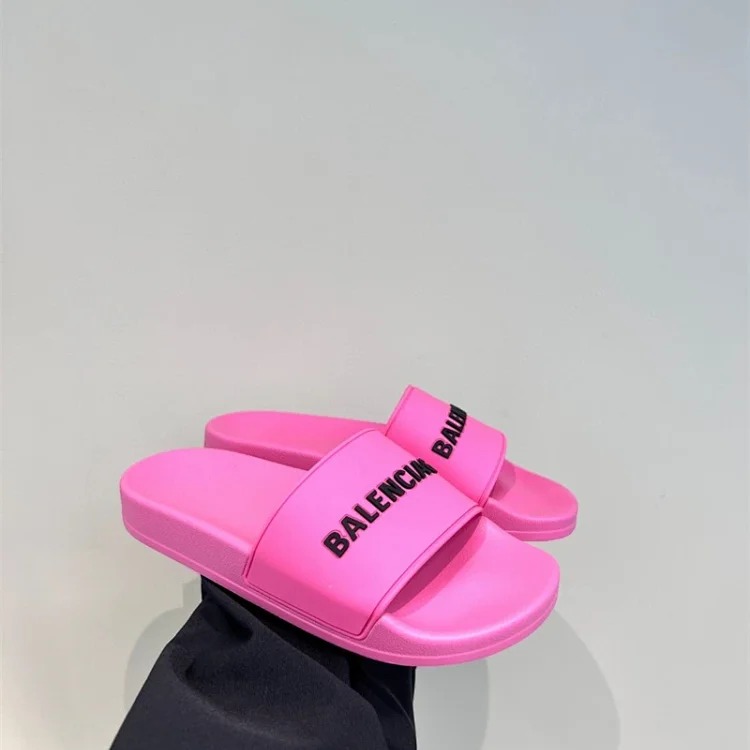 Balenciaga slippers couple style soft-soled beach sandals for outer wear