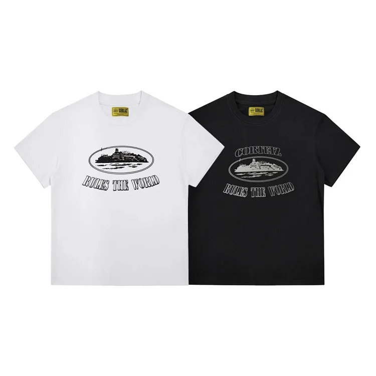 Corteiz Alcatraz basic American fashion brand men and women summer printed casual loose short-sleeve