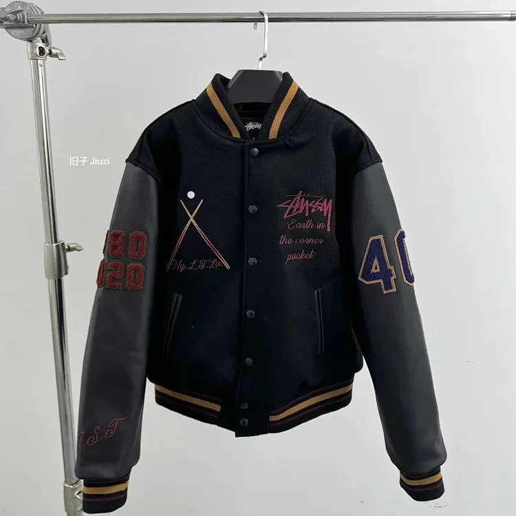 Stussy Stussy 40th Anniversary New York Limited Black Eight Baseball First Layer Cowhide Black Eight