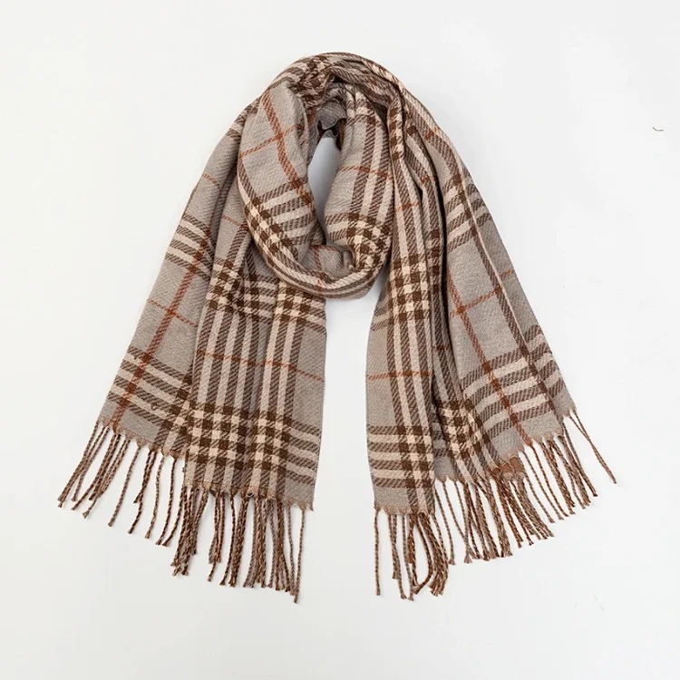 Letter CC jacquard new autumn and winter plaid double-sided warm imitation cashmere