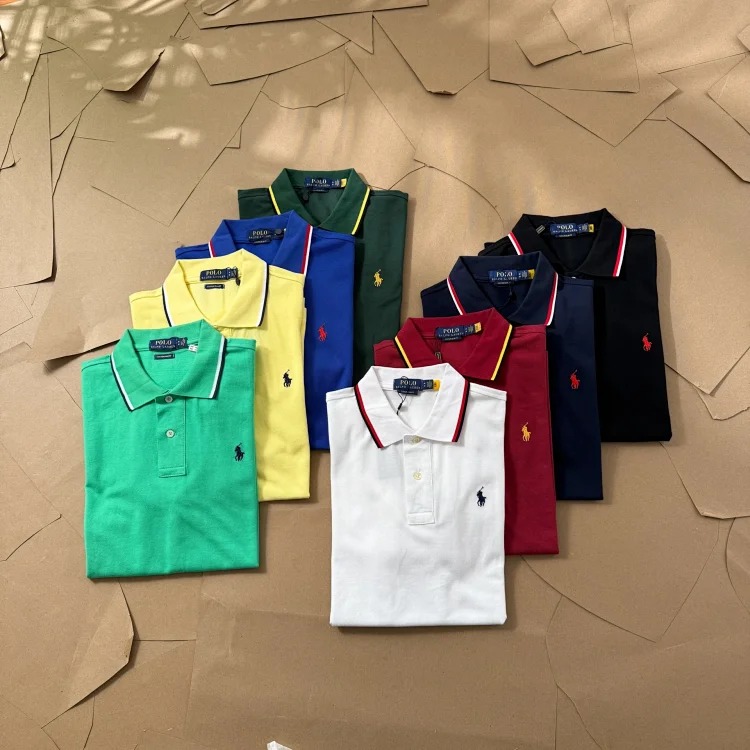 Paul colorful collar pony logo embroidered short-sleeved lapel men's and women's summer POLO shirt