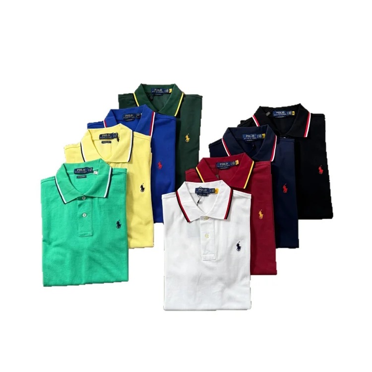 Paul colorful collar pony logo embroidered short-sleeved lapel men's and women's summer POLO shirt