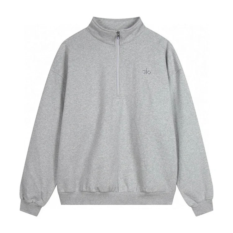 Heavyweight round neck hooded sweatshirt suit loose warm shirt zipper casual jacket for men and women