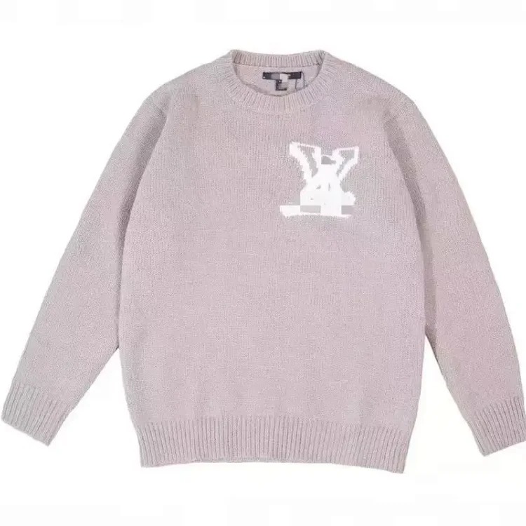 Round neck loose sweater sweater pullover jacquard letters same style for men and women