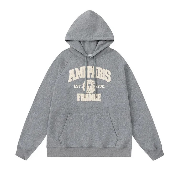 Letter love foam printed hooded sweatshirt for men and women round neck pullover sweatshirt