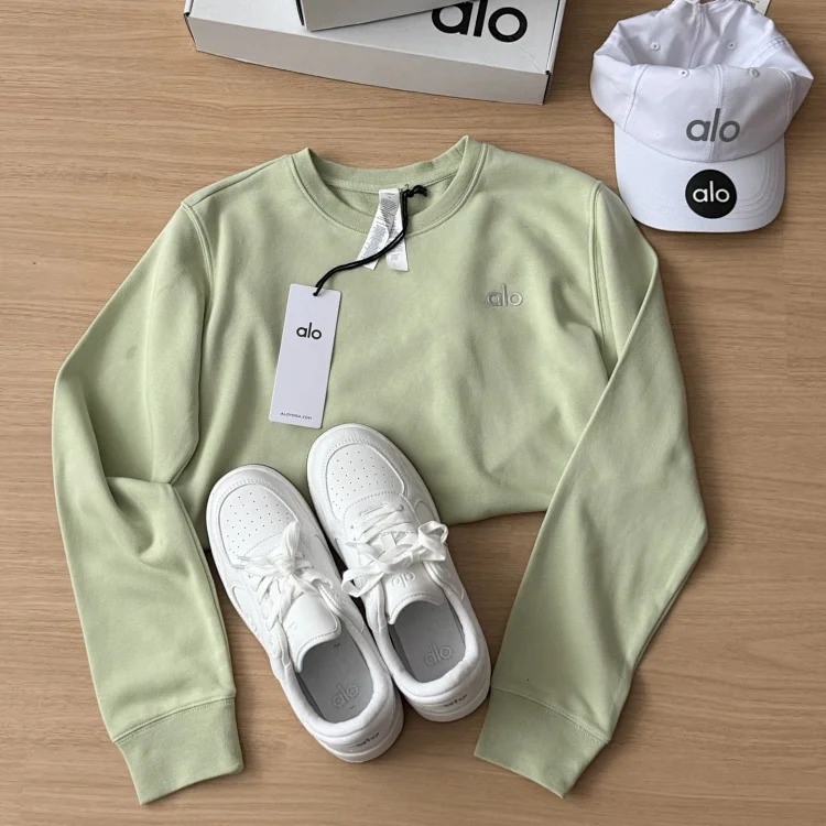 Small label unisex long-sleeved sweatshirt solid color round neck casual top