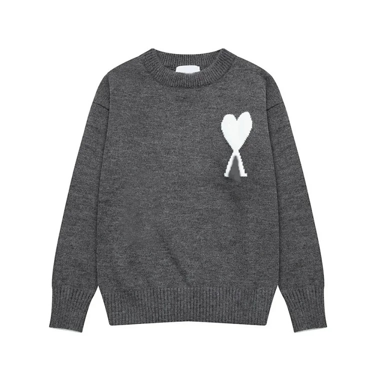 Love jacquard knitted long-sleeved sweater for men and women