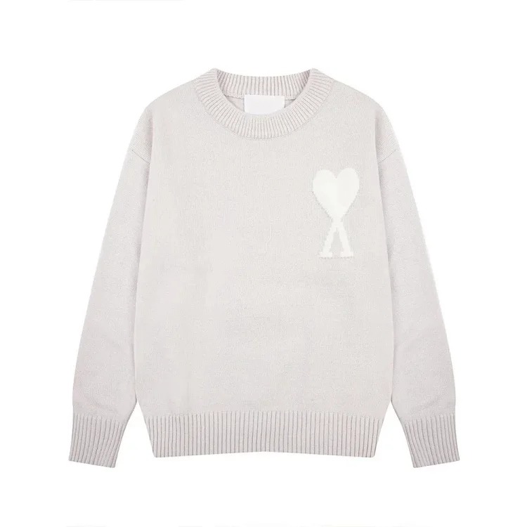 Love jacquard knitted long-sleeved sweater for men and women