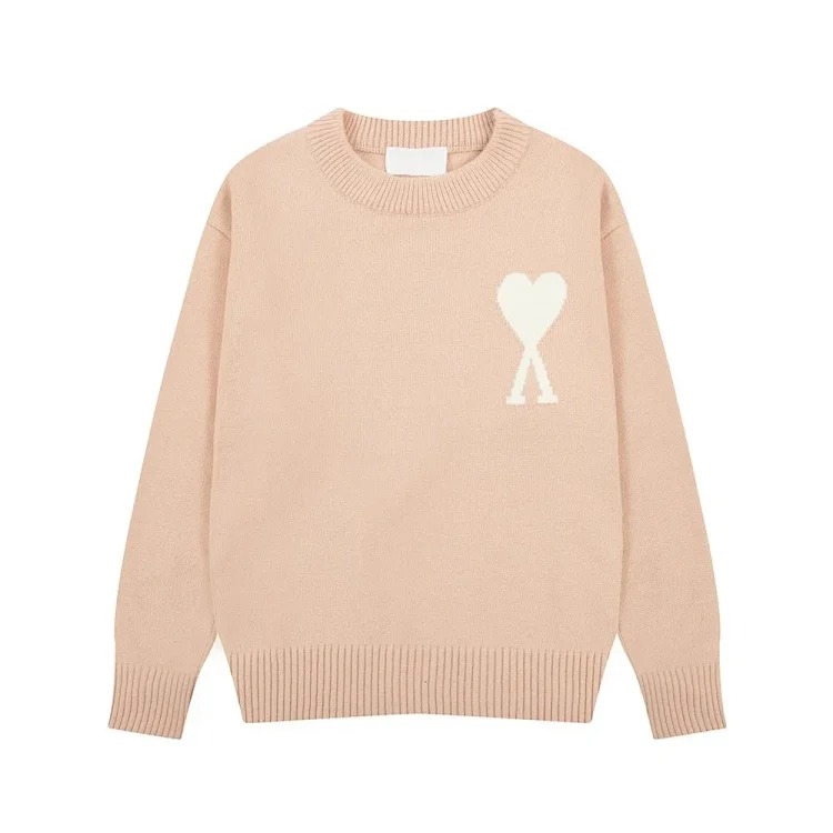 Love jacquard knitted long-sleeved sweater for men and women